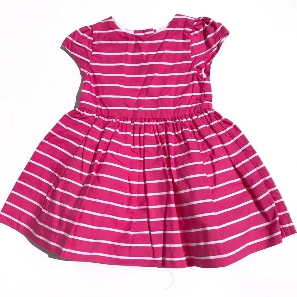 Ralph Lauren Pink Striped Dress with Cap Sleeves Size 3m
